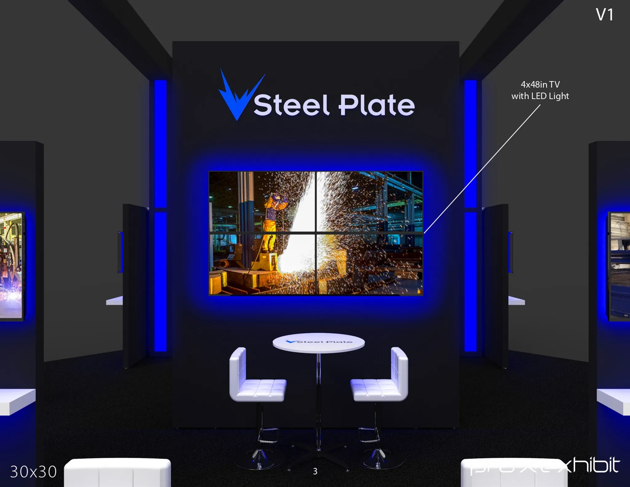 30x30 Island booth design by Pro-X Exhibits